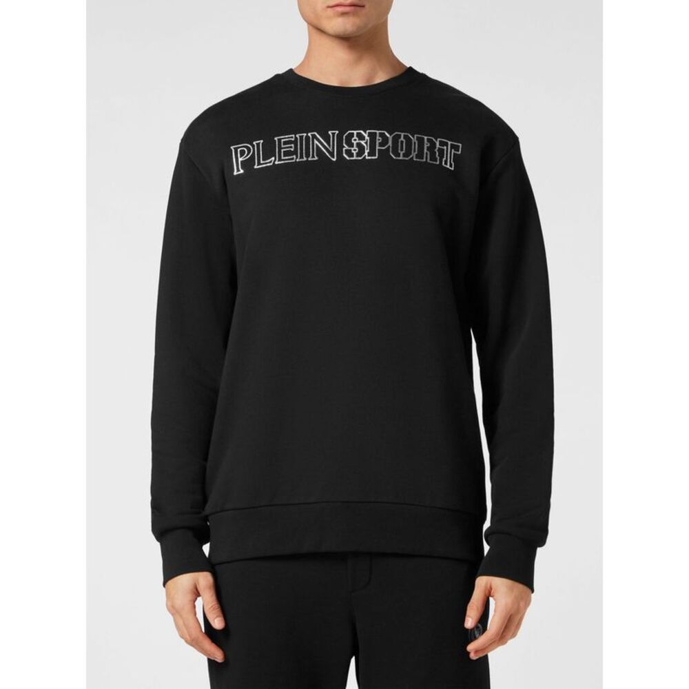 Plein Sport Men Plein Sport Dropped Shoulder Embroidered Logo Cotton Jumper